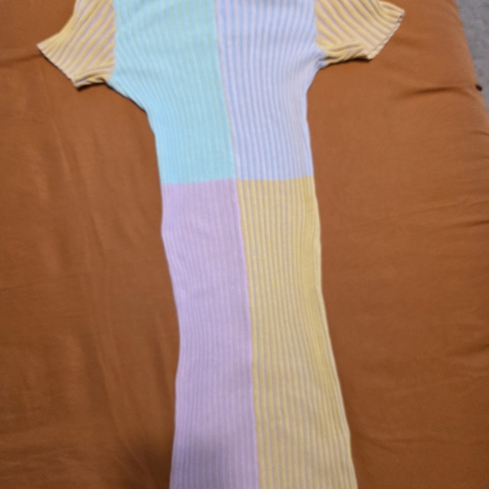 Colorful Striped Mini Dress